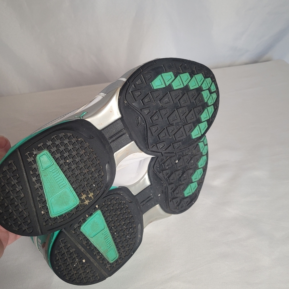 Puma White & Teal Running Shoes Women's Size 9.5 - Picture 8 of 10